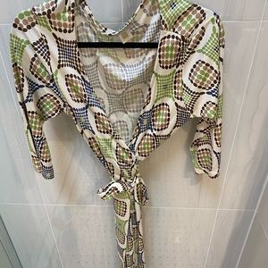 Pink Tartan geometric wrap dress